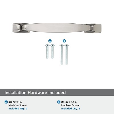 Polished Nickel 3-3/4 inch Cabinet Drawer Pull Handle
