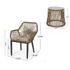 3 Piece Outdoor PE Rattan Chat Set,Wicker Conversation Set with Water-Resistant Cushions & Tempered Glass Table for Patio or Balcony-Cuddlewood - 4 of 4