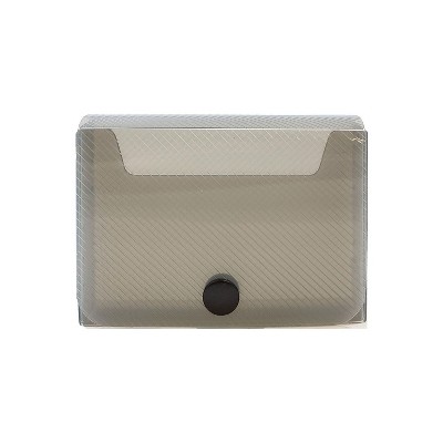 JAM Paper Large Business Card Holder Case 2 1/4 x 3 3/4 x 1 Smoke Gray 245232765