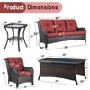 Gymojoy 5 Piece Outdoor Wicker Sofa with Patio Chairs with Coffee Table and Side Table - 3 of 4