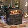 GlasFlength Nightstands Nightstand Farmhouse Style Bedside Table with Storage Drawers Simple Design for Bedroom, Brown, 19.68"*15.75"*23.62" - 2 of 4