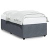 vidaXL - Twin Velvet Upholstered Bed Frame/Dark Gray Mattress Base with Slats/Sturdy Bedroom Furniture for Ultimate Comfort - 3 of 4
