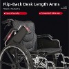 ORRD Folding Transport Wheelchair with Hand Brakes, 20" Seat 350lb Capacity, 24" Quick Release Wheels,Dark Gray - 3 of 4