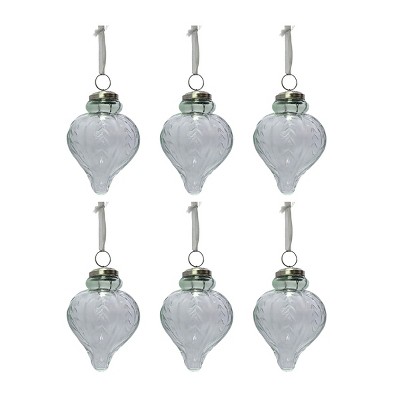 FURNIinspire Decorative Holiday Scene Props Set of 6 Hanging Christmas Tree Ornament, Home Decor for Holiday Party, Clear, 3"*3"*4.7"