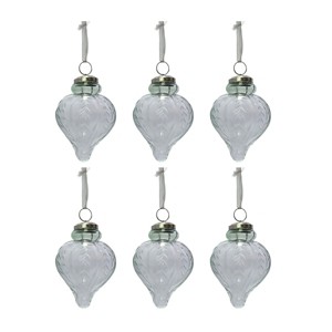 FURNIinspire Decorative Holiday Scene Props Set of 6 Hanging Christmas Tree Ornament, Home Decor for Holiday Party, Clear, 3"*3"*4.7" - 1 of 4