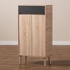 Fella Two-Tone Oak and Entryway Shoe Cabinet with Drawer Brown - Baxton Studio: Wood Composite, Freestanding Storage, Holds 10 Pairs - 4 of 4