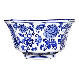 Dexmalle Ren Blue and White Centerpiece Decorative Bowl - 1 of 4