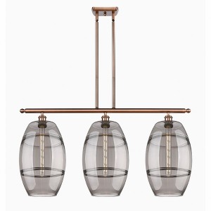 Vaz - 3 Light Stem Hung Island In Industrial Style-19 Inches Tall and 36.5 Inches Wide - 1 of 1