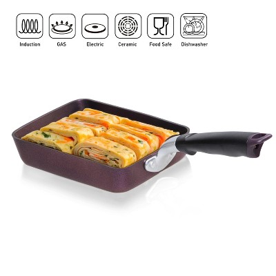 Medium Purple Non-Stick Aluminum Japanese Omelette Pan