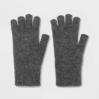 Men's Knit Fingerless Gloves - Goodfellow & Co™ Charcoal Heather One Size