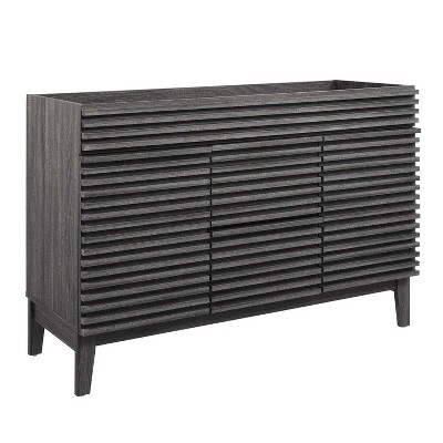 Modway Render 47" MDF and Particleboard Bathroom Vanity Cabinet in Charcoal
