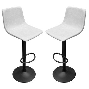 LeisureMod Tilbury Modern Adjustable Bar Stool With Footrest & 360-Degree Swivel Set of 2 - 1 of 4