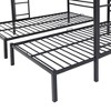 NicBex Full Size Bunk Bed with MDF Shelf Metal Rack Bed Frame with Full Length Guardrail and Ladder for Multiple People, No Spring Box Required - 4 of 4
