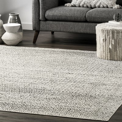 Sleek Gray Abstract Rectangular Easy-Care Rug