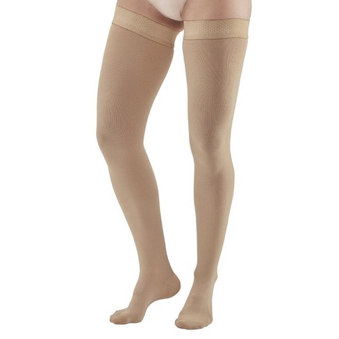Ames Walker Aw Style 292 Adult Luxury Opaque 20-30 Mmhg Compression Thigh  Highs W/dot Band Beige Large : Target