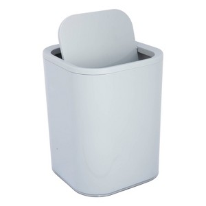 Acrylic Square with Rounded Edges Bathroom Waste Basket Gray - Bath Bliss: Compact Design, 10" High, 7.5" Wide - 1 of 3