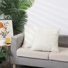 Unique Bargains Basho Leaf Pattern Solid Fluffy Plush Square Pillowcase 2 Pcs - 2 of 4