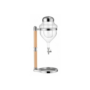Nispira Ice Sake Wine Whisky Dispenser | Jug Cooler Decanter with Wooden Handle Borosilicate Glass Valve Opening, 1 Set - 1 of 4