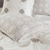 AENKYO King Cotton Comforter Set, Textured Luxury Embroidered Design 6-Piece All-Season Bedding with Sham & Decor Pillows, Ivory - 4 of 4