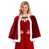 HalloweenCostumes.com   Women  Mrs. Claus Christmas Cloak, White/Red - 2 of 4