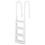 Main Access 200200 Easy Incline Above Ground Swimming Pool Ladder with Complete Entry System and Aluminum Handrails - White