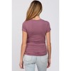 PinkBlush Dark Mauve Basic Short Sleeve Maternity Fitted Top - 3 of 4