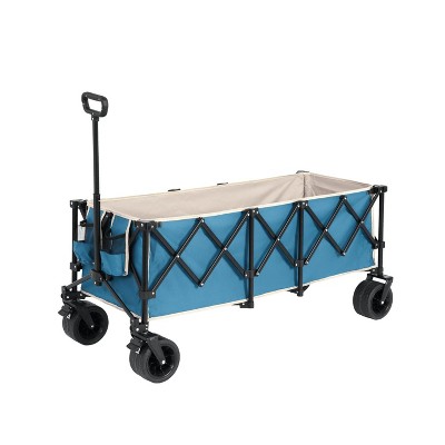 Foldable Extended Wagon with Extra Large Capacity, Heavy Duty Utility Cart with All Terrain Wheels for Camping, Garden, Beach, Shopping-The Pop Home