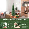 Resenkos 5ft Pencil Christmas Tree, Memory Wire Branch Tips, Warm LED Lights, Green - 3 of 4