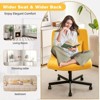 Okak Modern Adjustable Armless Home Office Desk Chair with Criss Cross  Legs,Velvet/Linen Swivel Task Chair for Office,Study,Studio - 3 of 4