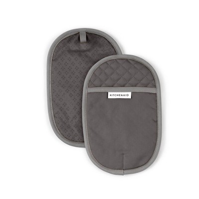 KitchenAid Albany Cotton Charcoal Grey Oven Mitt Set (2-Pack)