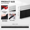 Unique Bargains Aluminum Nylon Door Brush Bottom Sweeps 35.46" x 3.07" Silver 2 Pcs - 2 of 4
