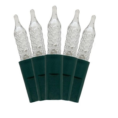 Perfect Holiday 70 LED Indoor/Outdoor Crosshatch Pointed Tip Green Cable Christmas String Lights