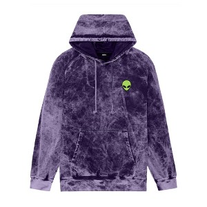 Dalix Alien Embroidery Washed Hoodie Sweatshirt Hoodie Fleece Relaxed Fit Lounge Mens - 1 of 4
