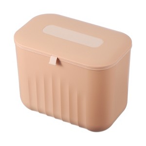 Unique Bargains Plastic Countertop Kitchen Hanging Small Trash Can with Lid - 1 of 4