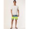 INSPIRE CHIC Men's Summer Beach Casual Color Block Striped Drawstring Board Shorts - 3 of 4