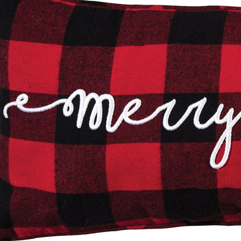 C&F Home Merry Christmas Plaid Embroidered Throw Pillow, 4 of 6