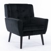 Modern Soft Velvet Material Ergonomics Accent Chair Living Room Chair Bedroom Chair Home Chair With Black Legs For Indoor Home - 4 of 4