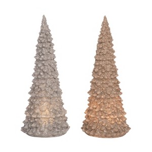 Transpac XLg Acrylic Light Up Christmas Tree Set of 2 Christmas Home Decorations - 1 of 1