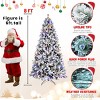 Flocked Pre-Lit Artificial Christmas Tree, Faux Xmas Tree with Colorful LED Lights, 10 Light Modes, Realistic PE+PVC Hinged Tree - Koiai - 4 of 4