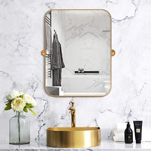 Spassway Bathroom Vanity Mirrors Black/Gold Rectangular Wall Mounted Beveled Glass Modern Decorative Mirror for Bathroom Bedroom Living Room - 1 of 4