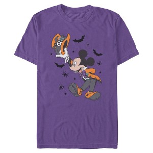 Mens Mickey & Friends Master Outfit Bats and Spiders Hat T Shirt - 1 of 3