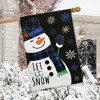 Briarwood Lane Winter House Flag 40x28 For Outdoor Blue Checkered Snowman Burlap For Winter House Flag - 4 of 4
