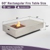 60" Propane Gas Fire Pit Table, 50,000 BTU Rectangular Concrete Outdoor Firepit for Patio, Deck, Garden & Backyard – Light Gray - 2 of 4