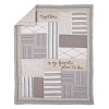 NoJo Together is Better White, Gray, and Taupe Stripes and Dots 4 Piece Nursery Crib Bedding Set - 2 of 4