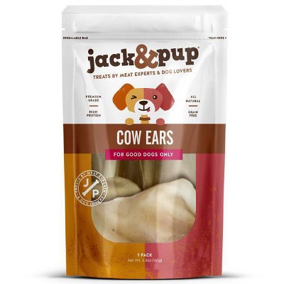 Jack&Pup Beef Cow Ears Dog Treats - 5ct
