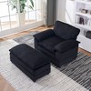 Dexmalle 56.3 Inch Corduroy single sofa With 2 toss pillows and a ottoman - 3 of 4