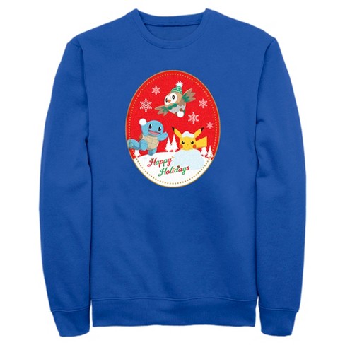 Men's Pokemon Christmas Happy Holidays Patch Sweatshirt : Target