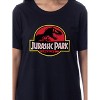 Jurassic Park Womens' Dinosaur Film Logo Nightgown Sleep Pajama Shirt Black - 2 of 3