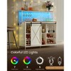SONGMICS HOME Coffee Bar Cabinet with Smart LED Light, Sliding Barn Doors, S Hooks, Wine Storage - 2 of 4