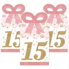 Big Dot of Happiness Mis Quince Anos - Square Favor Gift Boxes - Quinceanera Sweet 15 Birthday Party Bow Boxes - Set of 12 - 2 of 4